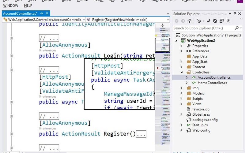 Скриншот 1 программы Microsoft Visual Studio