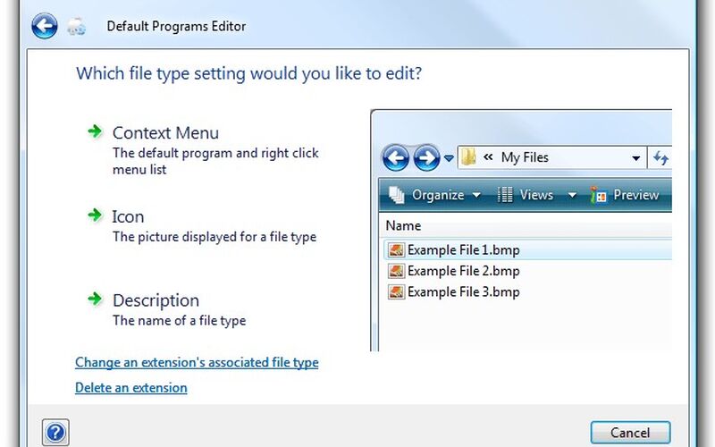 Скриншот 1 программы Default Programs Editor