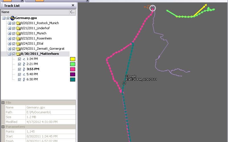 Скриншот 1 программы GPS Track Editor
