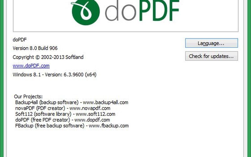 Скриншот 1 программы doPDF