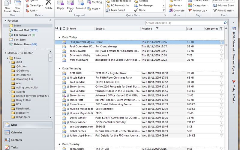 Скриншот 1 программы Microsoft Office Outlook