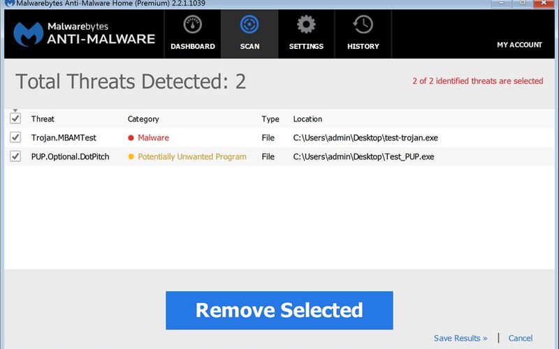Скриншот 1 программы Malwarebytes Anti-Malware