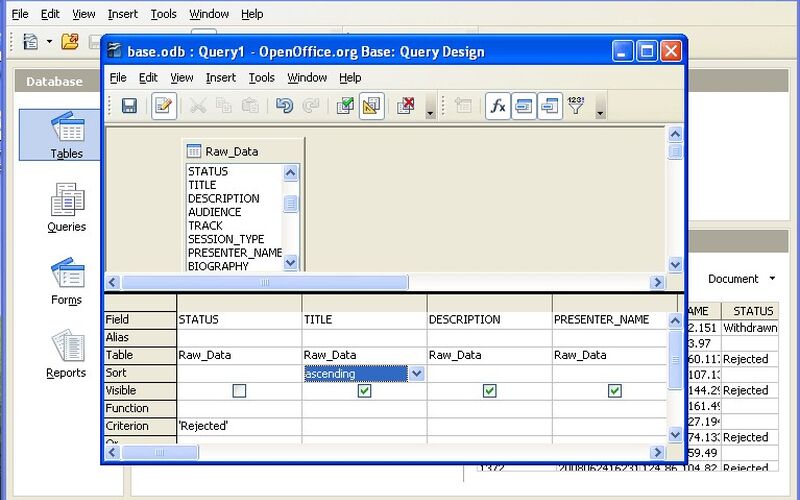Скриншот 1 программы Apache OpenOffice Base