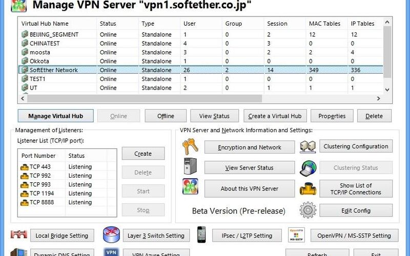 Скриншот 1 программы SoftEther VPN