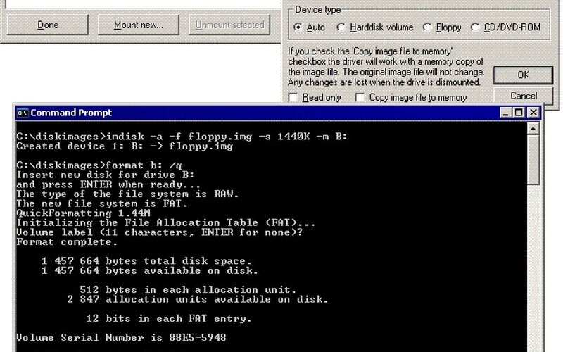 Скриншот 1 программы ImDisk Virtual Disk Driver