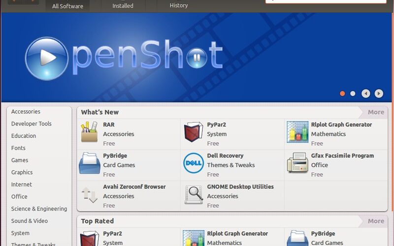 Скриншот 1 программы Ubuntu Software Center