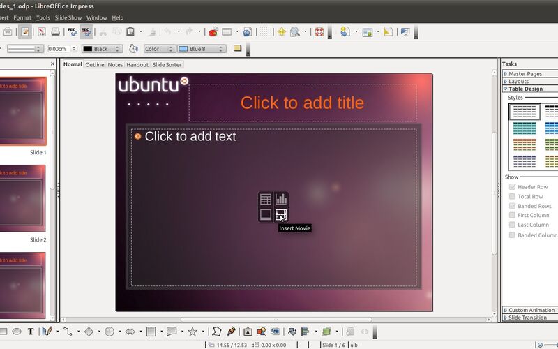 Скриншот 1 программы LibreOffice - Impress