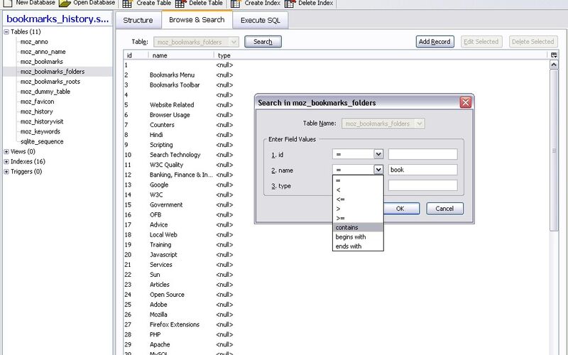 Скриншот 1 программы SQLite Manager