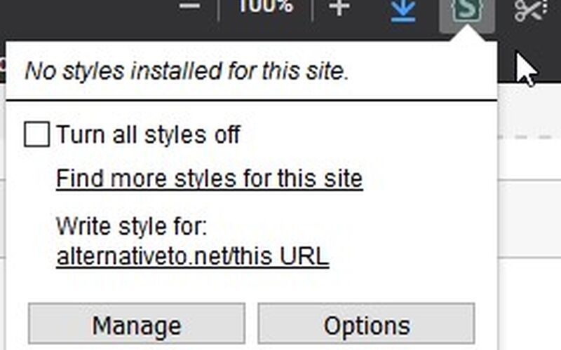 Скриншот 1 программы Stylus - User Styles Manager