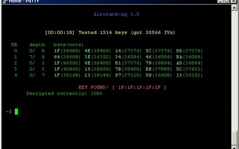 Скриншот 1 программы Aircrack-ng