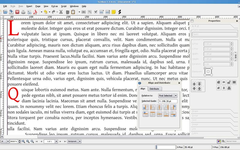 Скриншот 1 программы Scribus