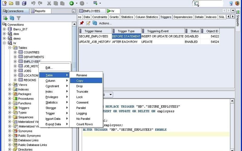 Скриншот 1 программы Oracle SQL Developer