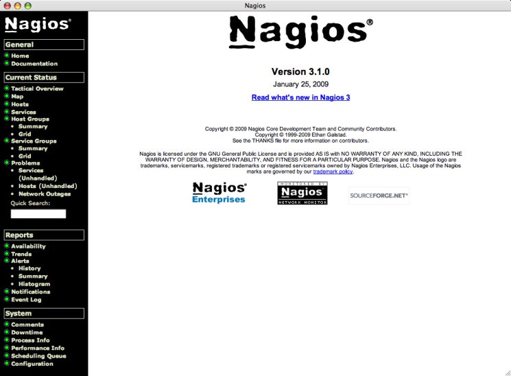 Скриншот 1 программы Nagios