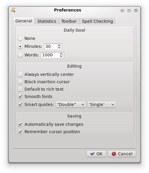 Скриншот 1 программы FocusWriter