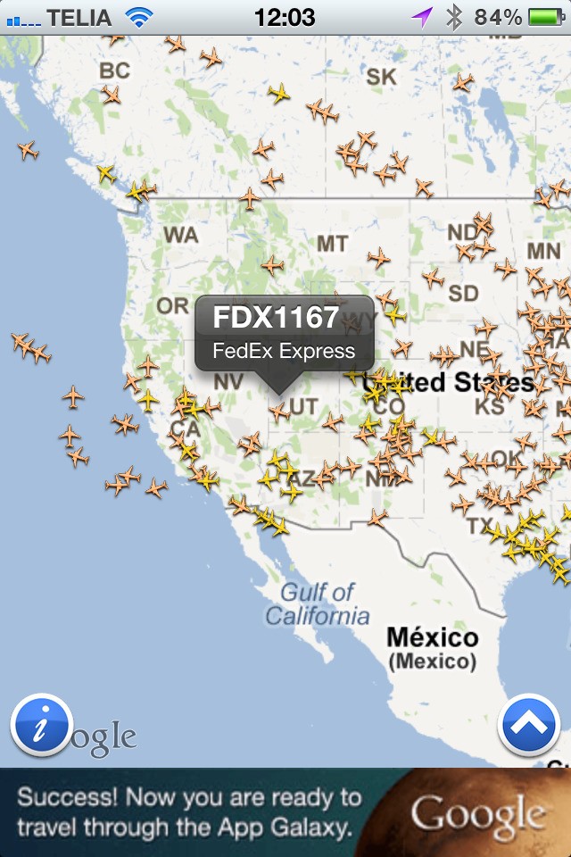 Скриншот 1 программы FlightRadar24