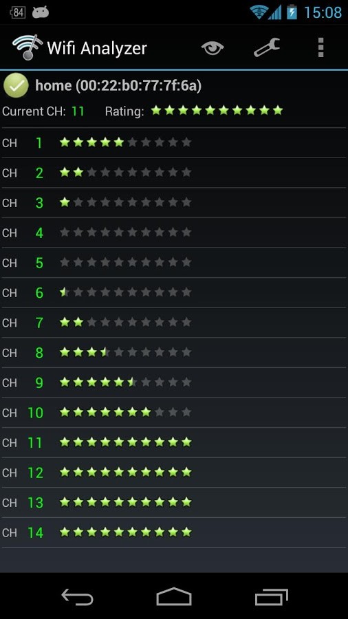 Скриншот 1 программы Wifi Analyzer