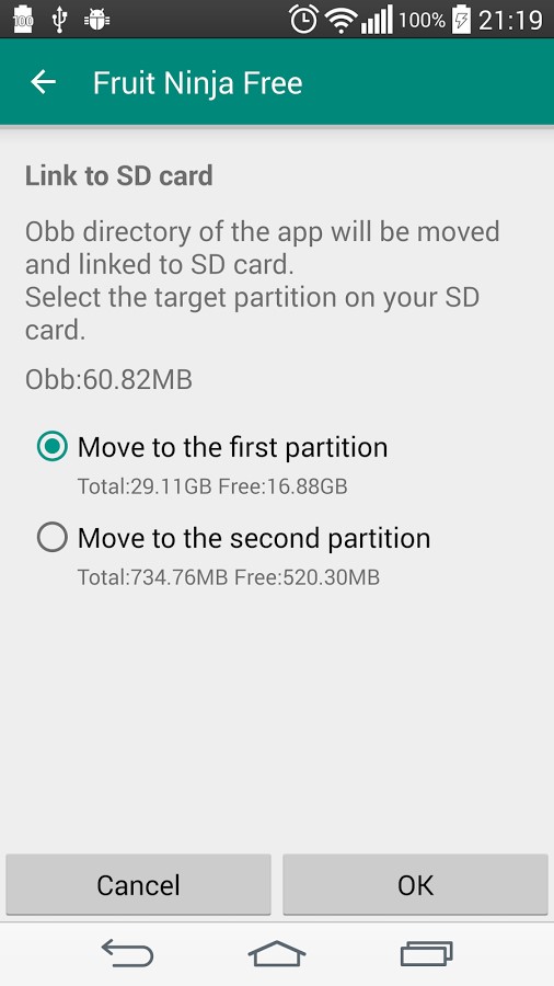 Скриншот 1 программы Link2SD