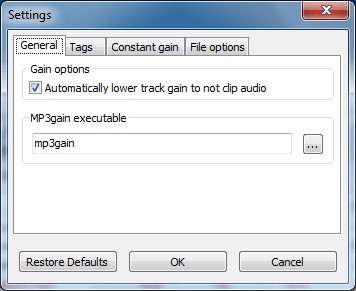 Скриншот 1 программы wxMP3gain
