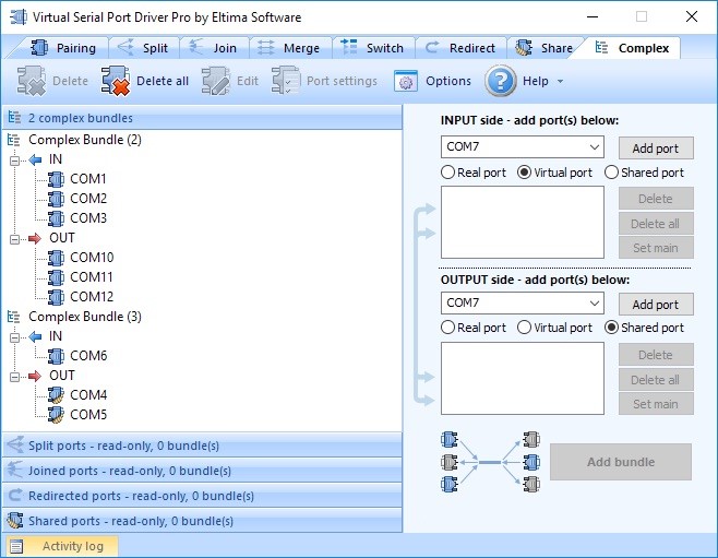 Скриншот 1 программы Virtual Serial Port Driver PRO
