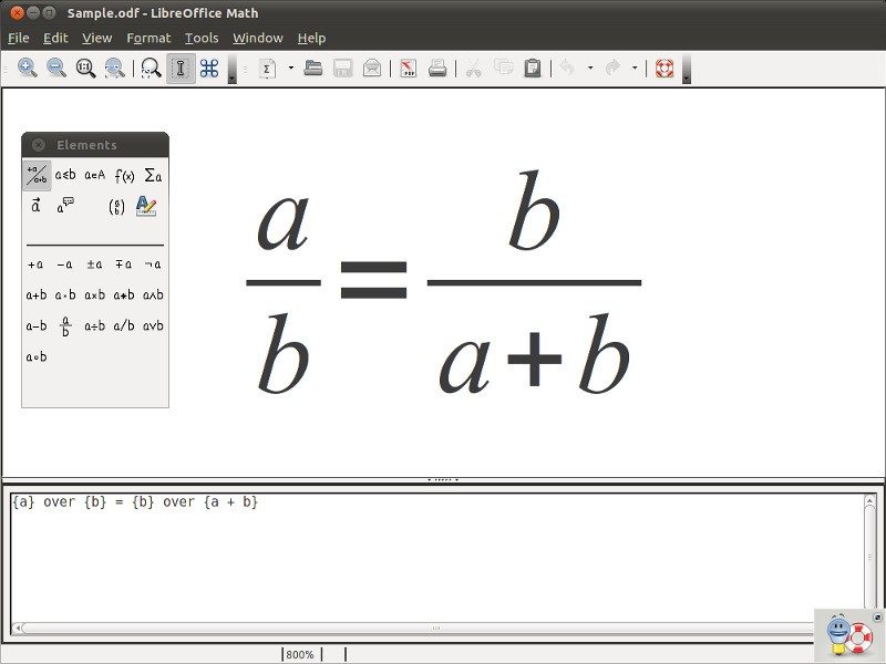 Скриншот 1 программы LibreOffice - Math
