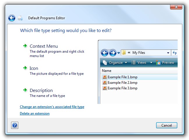 Скриншот 1 программы Default Programs Editor
