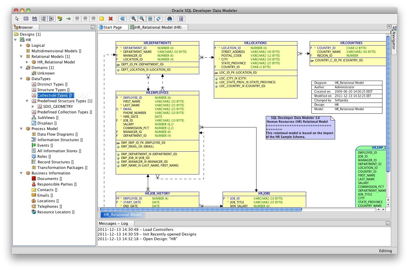 Скриншот 1 программы SQL Developer Data Modeler