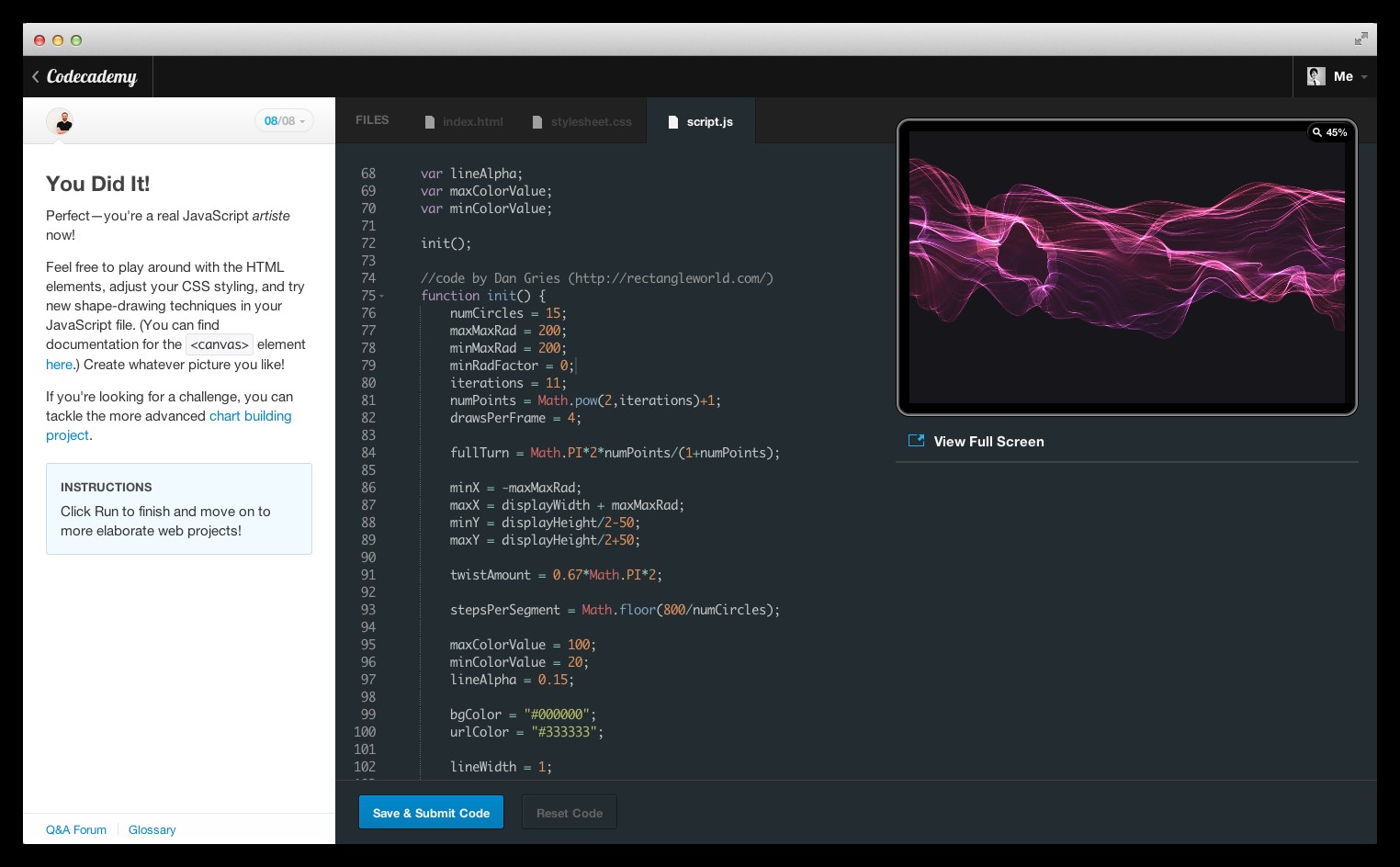 Скриншот 1 программы Codecademy
