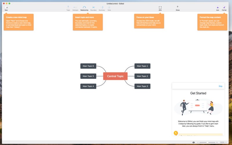 Скриншот 1 программы Xmind Zen