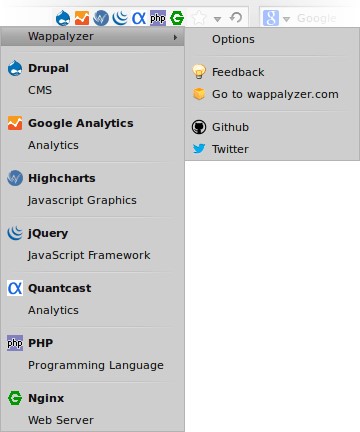 Скриншот 1 программы Wappalyzer