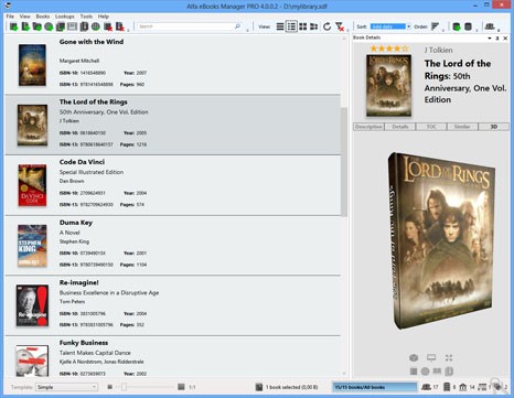 Скриншот 3 программы Alfa eBooks Manager