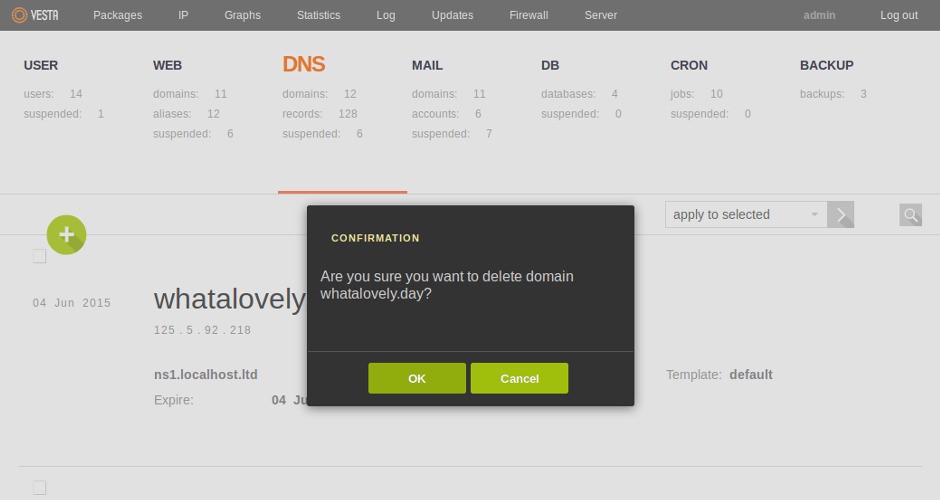 Скриншот 1 программы Vesta Control Panel