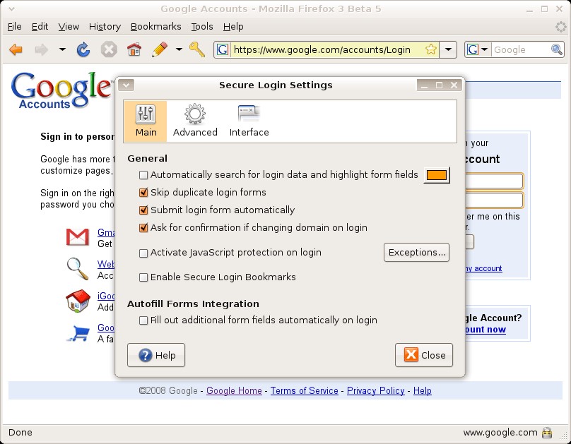 Скриншот 1 программы Secure Login