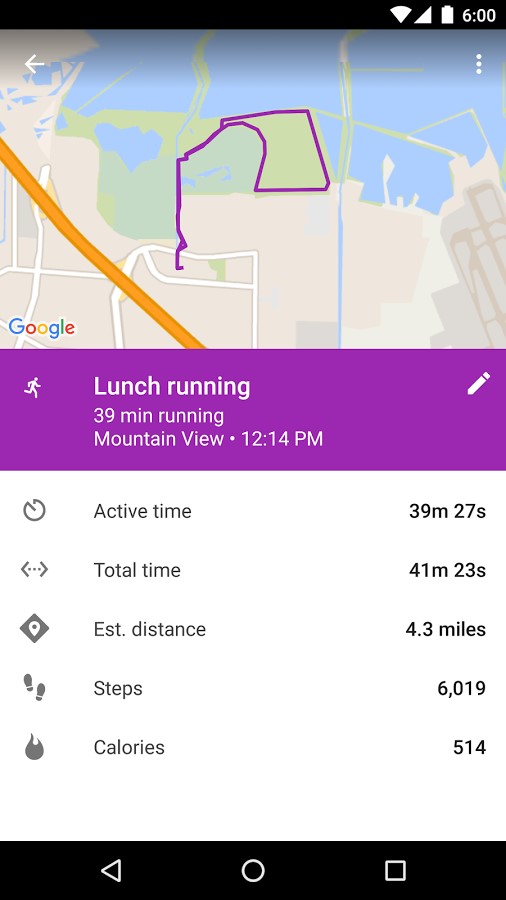 Скриншот 1 программы Google Fit
