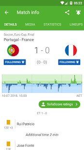 Скриншот 1 программы SofaScore live score