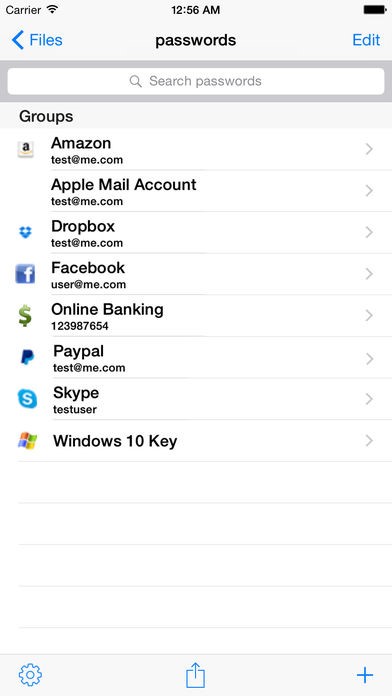 Скриншот 1 программы KeePass Touch
