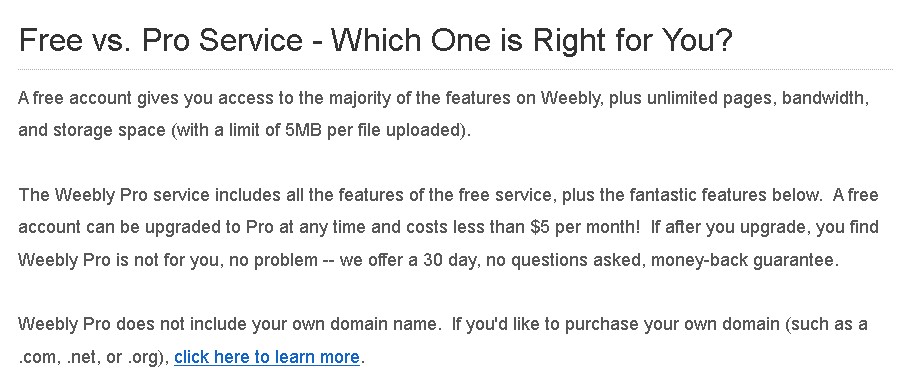 Скриншот 1 программы Weebly