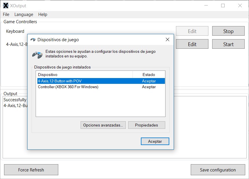 Скриншот 1 программы XOutput