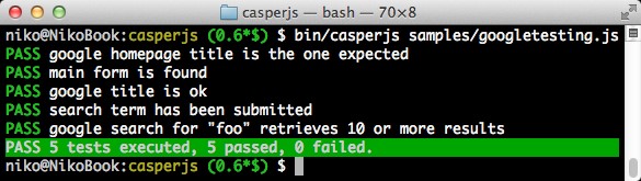 Скриншот 1 программы CasperJS