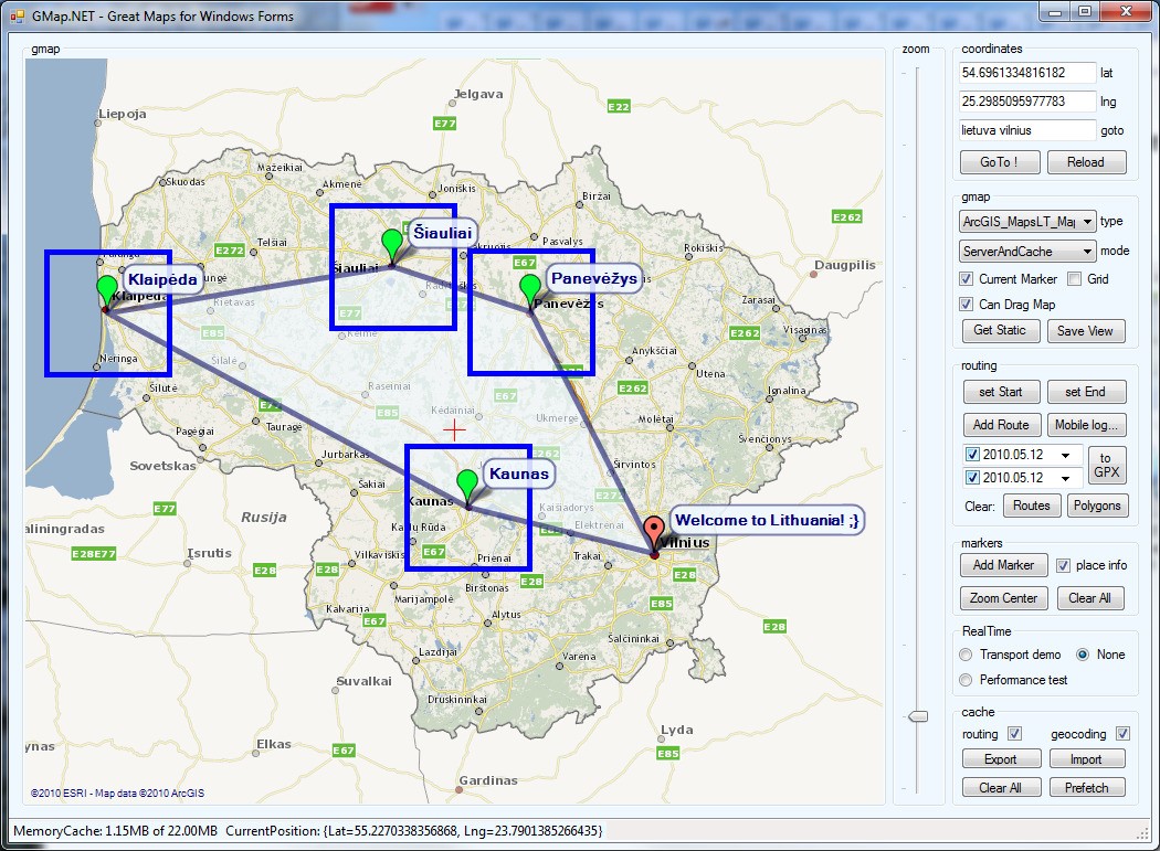 Скриншот 1 программы GMap.NET