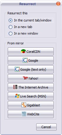 Скриншот 1 программы Resurrect Pages