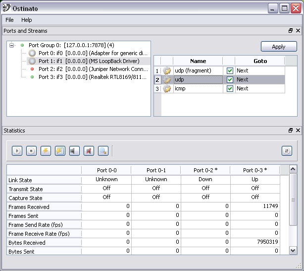 Скриншот 1 программы Ostinato