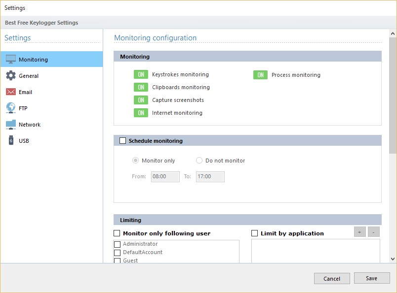 Скриншот 1 программы Best Free Keylogger