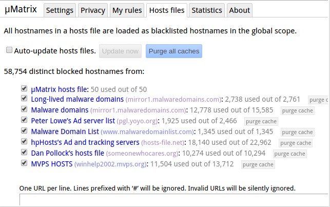 Скриншот 1 программы uMatrix