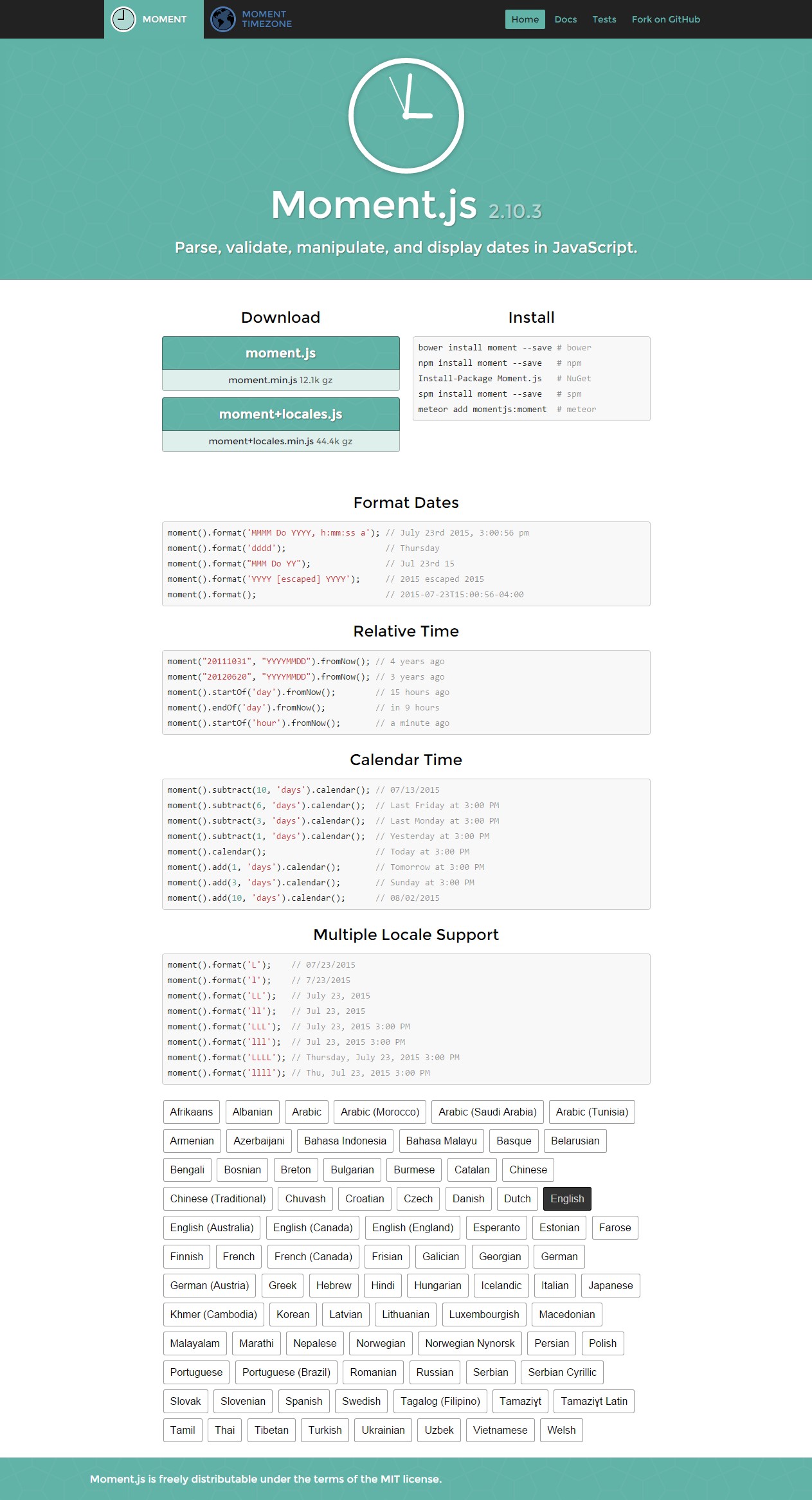Скриншот 1 программы Moment.js