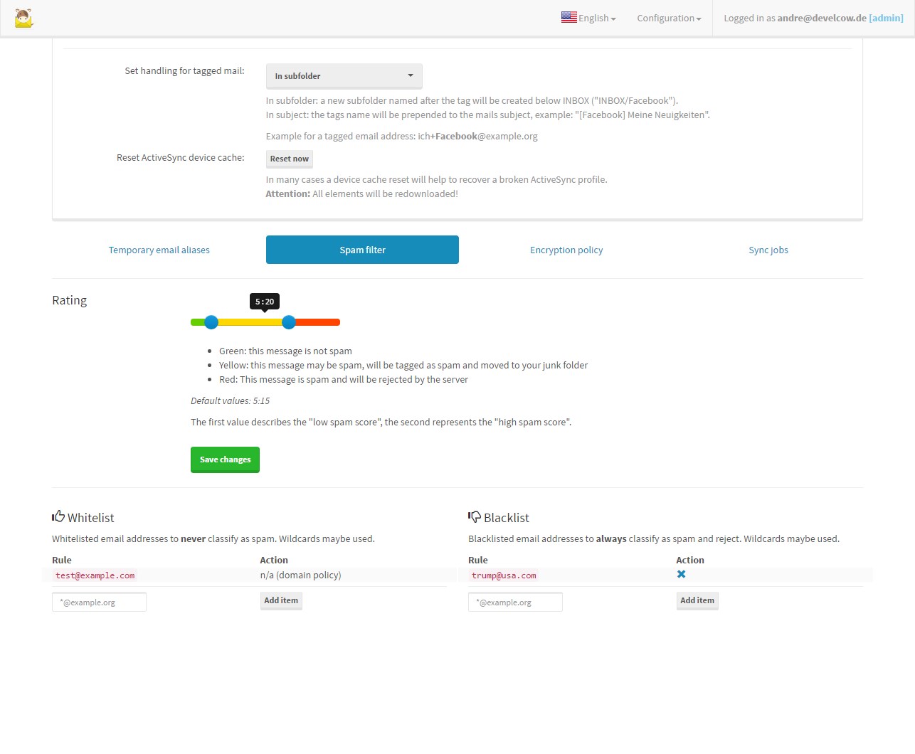 Скриншот 2 программы mailcow: dockerized