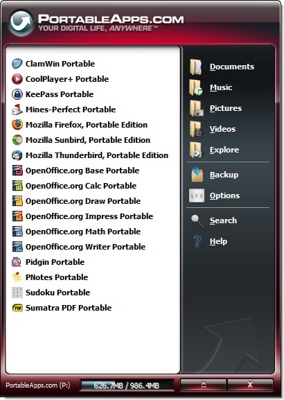 Скриншот 1 программы PortableApps.com