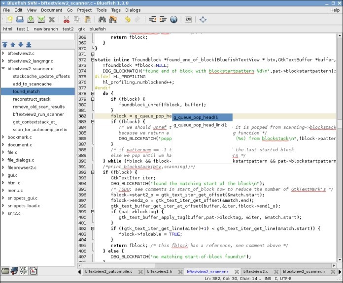 Скриншот 1 программы Bluefish Editor