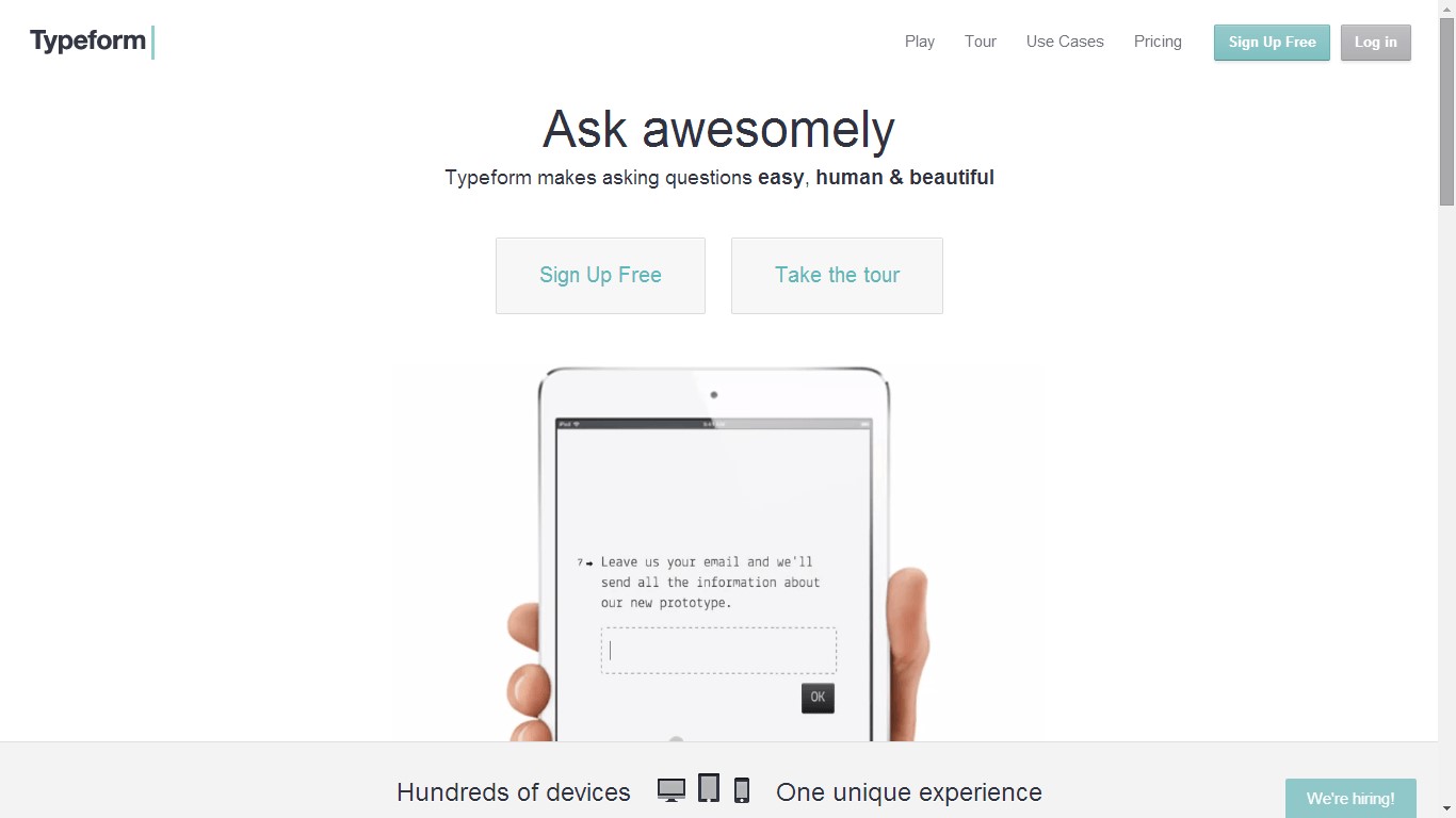 Скриншот 1 программы Typeform