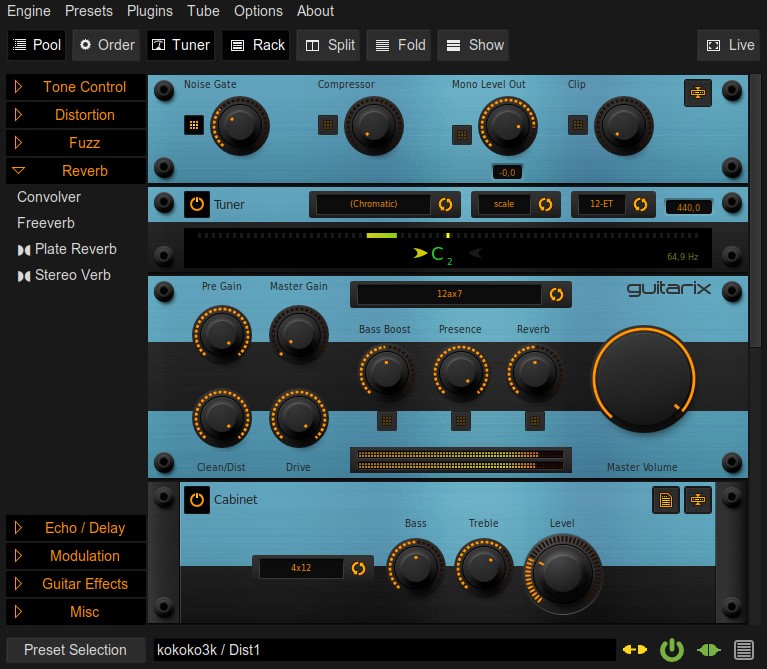 Приложения для гитары на пк. Guitarix. Cakewalk VST Adapter. Guitarix настройка. Freeverb 2.