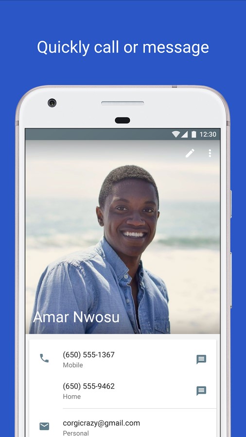Скриншот 1 программы Google Contacts